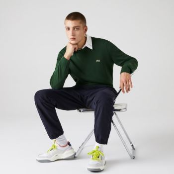 Lacoste Organic Cotton Crew Neck Sweater Pánské - Svetr Zelene | CZ-MlcpaF